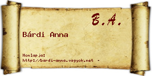Bárdi Anna névjegykártya
