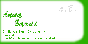 anna bardi business card